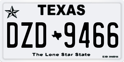 TX license plate DZD9466