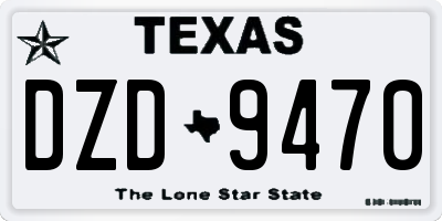 TX license plate DZD9470