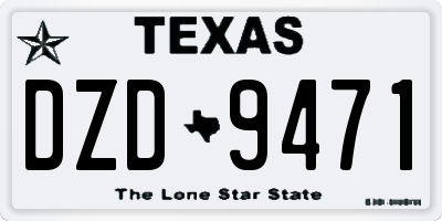 TX license plate DZD9471