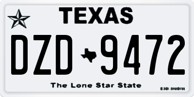 TX license plate DZD9472