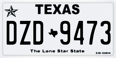 TX license plate DZD9473