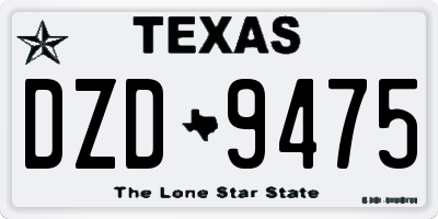TX license plate DZD9475