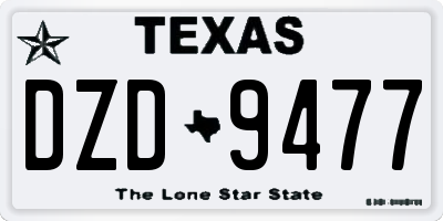 TX license plate DZD9477