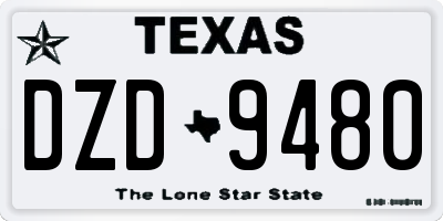 TX license plate DZD9480