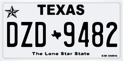 TX license plate DZD9482