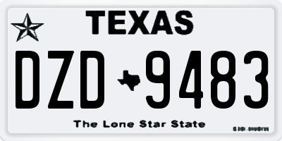 TX license plate DZD9483