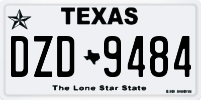TX license plate DZD9484