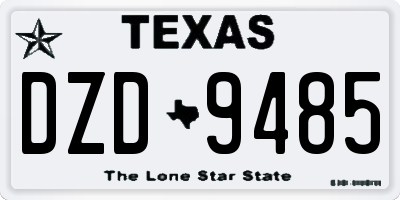 TX license plate DZD9485