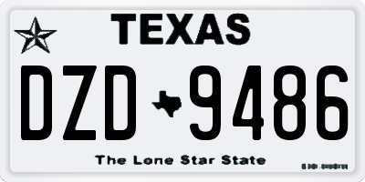 TX license plate DZD9486