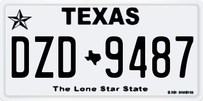 TX license plate DZD9487