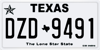 TX license plate DZD9491