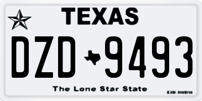 TX license plate DZD9493