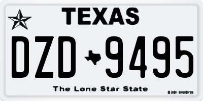 TX license plate DZD9495