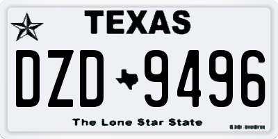 TX license plate DZD9496