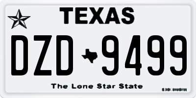 TX license plate DZD9499
