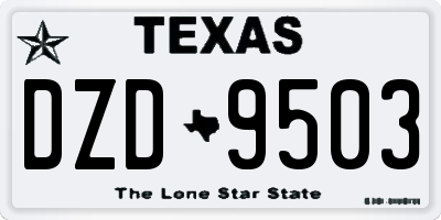 TX license plate DZD9503