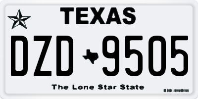 TX license plate DZD9505