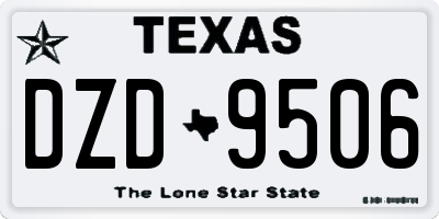 TX license plate DZD9506