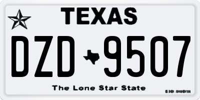 TX license plate DZD9507