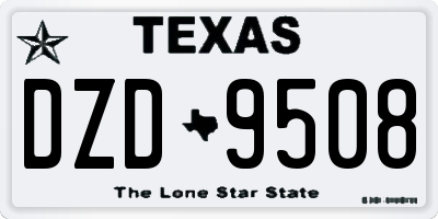 TX license plate DZD9508