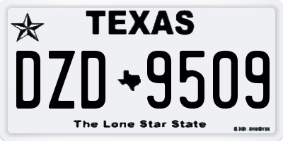 TX license plate DZD9509