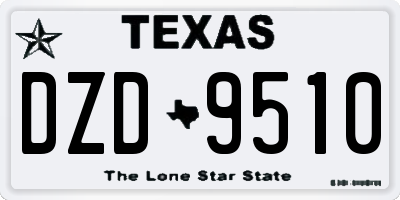 TX license plate DZD9510