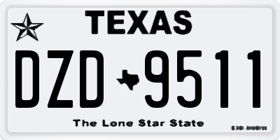 TX license plate DZD9511