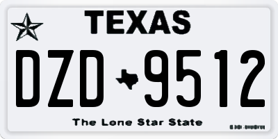 TX license plate DZD9512