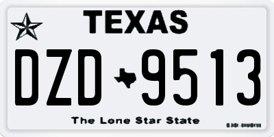 TX license plate DZD9513