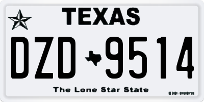 TX license plate DZD9514