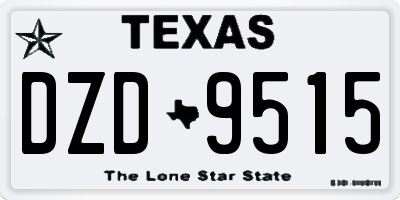 TX license plate DZD9515