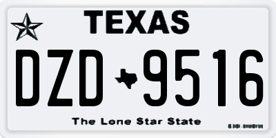 TX license plate DZD9516