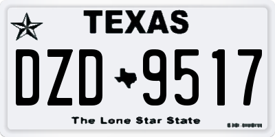 TX license plate DZD9517