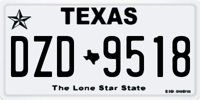 TX license plate DZD9518