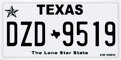 TX license plate DZD9519