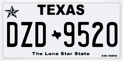 TX license plate DZD9520
