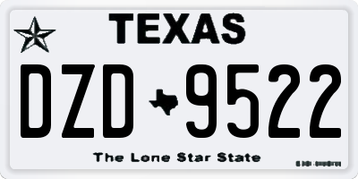 TX license plate DZD9522