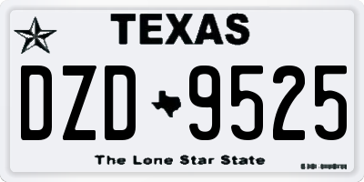 TX license plate DZD9525