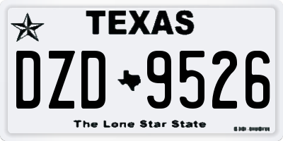 TX license plate DZD9526