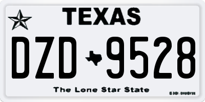 TX license plate DZD9528