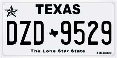 TX license plate DZD9529