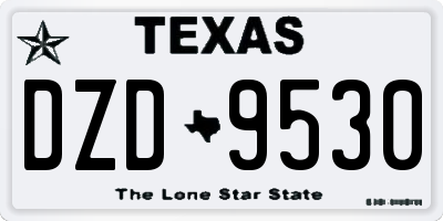 TX license plate DZD9530