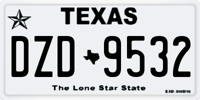 TX license plate DZD9532