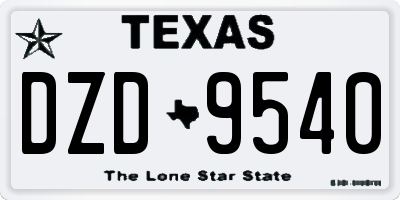 TX license plate DZD9540