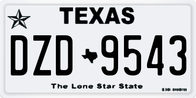 TX license plate DZD9543