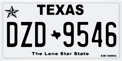 TX license plate DZD9546