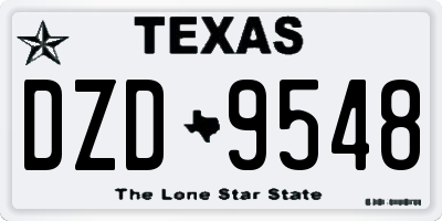 TX license plate DZD9548