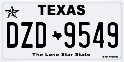 TX license plate DZD9549