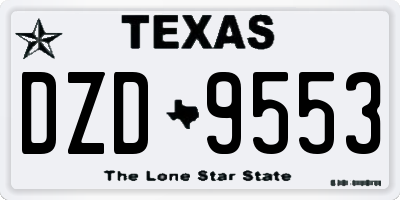 TX license plate DZD9553