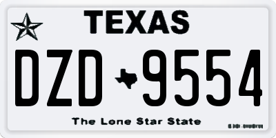 TX license plate DZD9554